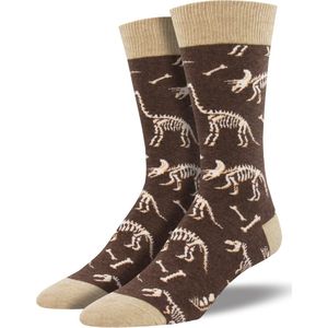 Dinosaurus Sokken - 2 verschillende Sokken met Dino's & Dinosaurusbotten - Maat 38/43 - Funny Socks dames/heren/tieners