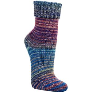 Schitterende kleuren Scandinavische warme sokken – 2 paar - voelt als zelf gebreid – kleur blauw - maat 39/42
