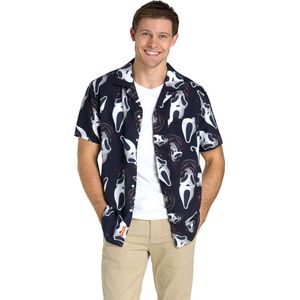 OppoSuits - Ghostface - Overhemd - Zwart - Korte Mouwen - Halloween