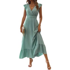 Nivard Zomerjurk Dames - Zomerjurken - Volwassen - Jurk - Ibiza Stijl - Sundress - Lichtgroen - Maat L