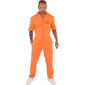 Magic By Freddy's - Boef Kostuum - Oranje Overall Guantanamo Bay Zonder Proces Gevangene - Man - Oranje - XL / XXL - Carnavalskleding - Verkleedkleding