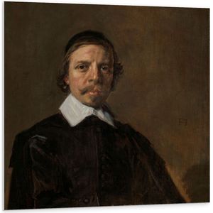 Forex - Oude meesters - Portret van een man, mogelijk geestelijke, Frans Hals - 100x100cm Foto op Forex