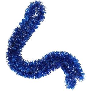 Kerstboom folie slingers/lametta guirlandes van 180 x 7 cm in de kleur glitter blauw