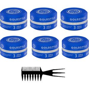 Gold Style Haar Wax Mannen - Gold Style Aqua Craft Styling Wax 900 ml [ 6 Stuks ]