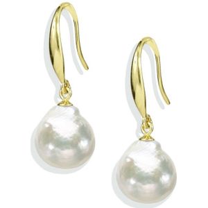 PROUD PEARLS® gouden oorbellen met grote barok parels