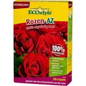 ECOstyle Rozen-AZ 100% Organische Rozen Mest - Plantenvoeding - 120 dagen Voeding - Geeft Gezonde Rozen - Intense Kleuren - Voor 50 Rozen - 1,6 KG