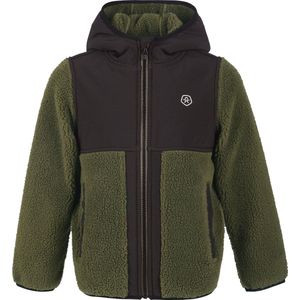 Color Kids - Fleece jas voor kinderen - Teddy - Olijfgroen - maat 104cm