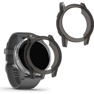 kwmobile 2x Hoes voor geschikt voor Garmin Vivoactive 4 (45 mm) - Siliconenhoes voor sporthorloge zwart / transparant