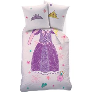 Disney Princess - Dekbedovertrek Jurk - Multikleur - 140 x 200 cm + 63 x 63 cm - Katoen
