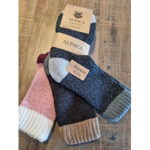 3 Paar - Alpaca Wollen Sokken - Maat 35-38 - Wintersokken - Huissokken - Wandelsokken - Vrijetijdsokken