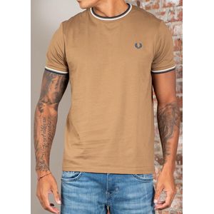 Fred Perry - T-shirt - Bruin - Katoen