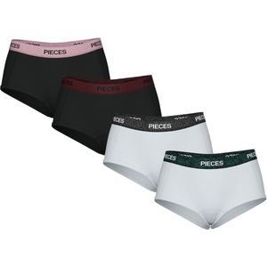 Pieces - PCLOGO - Hipsters - Zwart/Wit - 4-pack