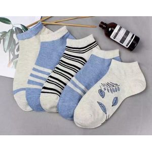 Jongenssokken - Herensokken - Damessokken - set van 5 paar - Enkelsokken - Multipack - Maat 36-41