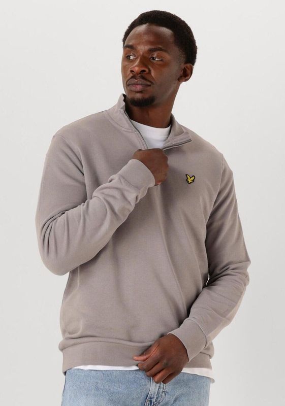 Lyle & Scott Loopback Quarter Zip Sweat Truien & Vesten Heren - Sweater - Hoodie - Vest- Taupe - Maat S