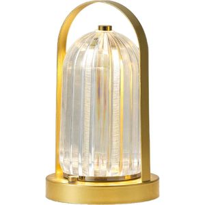 Trendup – Dimbare Tafellamp met Accu – Hoogwaardig Metalen Ontwerp – Uniek Spatwaterdicht Ontwerp Bureau Lamp met USB – Warm Witte Licht – 22 cm - Goud
