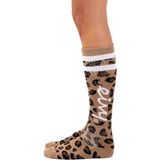 Eivy - Sportsokken - Bruin - Dierenprint - Wol - Buigzame Grip