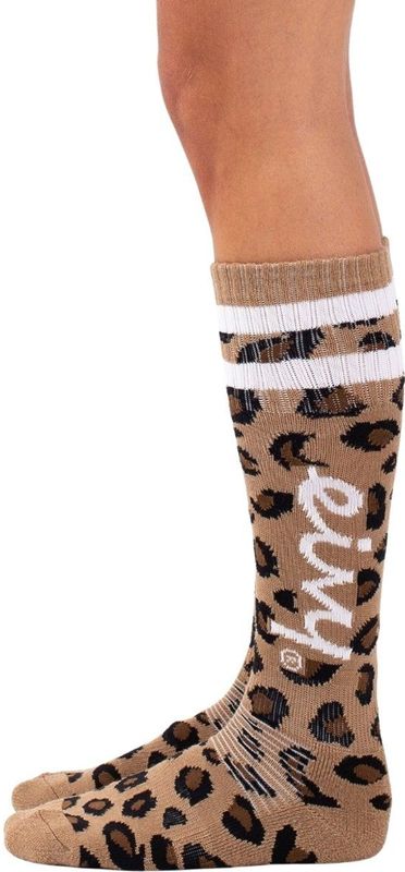Eivy - Sportsokken - Bruin - Dierenprint - Wol - Buigzame Grip