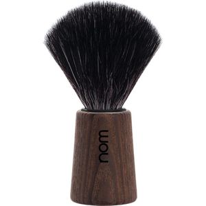 Nom scheerkwast Theo black fibre donker hout