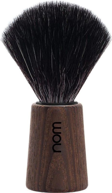 Nom scheerkwast Theo black fibre donker hout