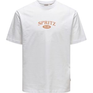 ONLY & SONS ONSSPRITZ ITALY RLX SS TEE Heren T-shirt - Bright White Spritz Club