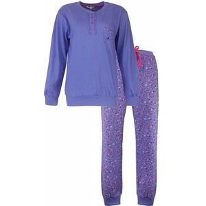 Tenderness Dames Pyjama - Katoen - Polo Sluiting - Paars - Maat S