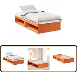 vidaXL Bedbank met matras - Wasbruin - 100x200 cm Slaapbank - Daybed - Bed Met Opbergruimte - Tweepersoonsbed - Hout Bed
