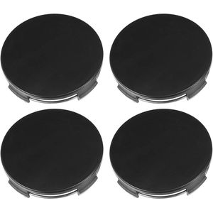 Eamber - Set van 4 zwarte wielnaafdoppen voor auto met een middennaaf van 65 mm
