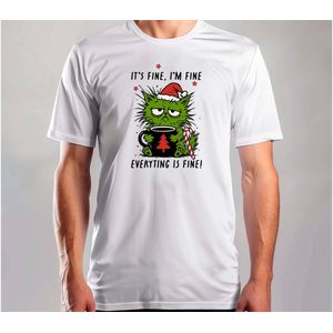 It's fine I'm fine - T Shirt - MerryChristmas - ChristmasVibes - Funny - Sarcasm - VrolijkKerstfeest - Kerstmis - Grappig - Sarcasme