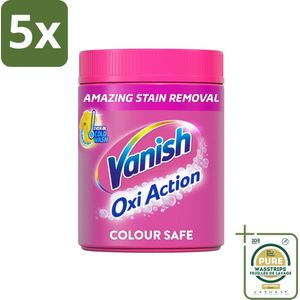 5 x Vanish Oxi Action Pink - Vlekkenverwijderaar - Wasbooster - Zonder Bleek - 1.12 Kg - Grootverpakking - Vlekkenverwijderaar - Wasbooster - Witte Was - Bleekvrije Was - Geurverwijderaar