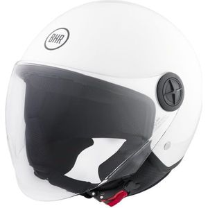 BHR 832 Vespa Helm - Scooterhelm Retro - ECE 22.06 - Geschikt voor Scooter, Brommer, Motor en Snorfiets - maat L - Glans Wit