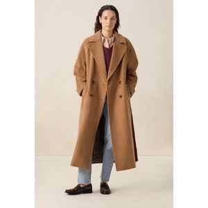 Sissy-Boy - Lange Jas - Lichtbruin - Wollen - Met Cashmere