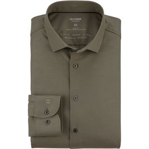 OLYMP shirt 24/7 stretch bodyfit olijfgroen