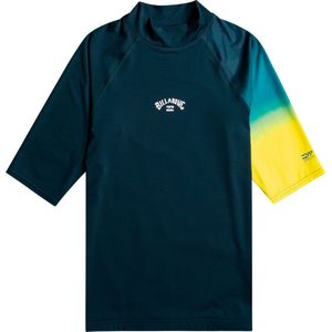 Billabong - UV-rashguard voor heren - Korte mouw - Contrast printed - Neongeel - maat S