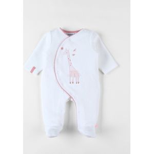 Noukie's - Pyjama - Fluweel - Meisjes - Ecru / lichtroze - Giraf - 3 maand 62
