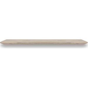 Zwevende wandplank eiken met verjongde kant 100 x 20 cm - Wandplank zwevend - Boekenplank - Zwevende boekenplank - Boomstam plank - Muurplank - Muurplank zwevend