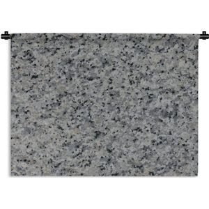 Wandkleed - Wanddoek - Graniet - Steen - Zwart - Grijs - 60x45 cm - Wandtapijt