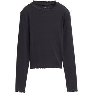 Tom Tailor - Shirt - Coal Grey - Lange Mouwen - Met Ribstructuur