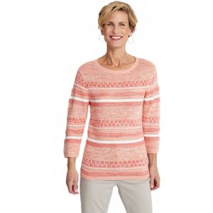 Trui met gestreepte 3/4-mouwen