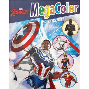 Marvel Avengers - Megacolor - kleurboek met 1 vel stickers - +/- 125 kleurplaten - knutselen - kleuren - antman - ironman - black panther - captain marvel