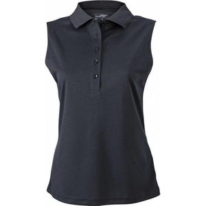 James and Nicholson Vrouwen/dames Actieve Mouwloze Polo (Zwart)