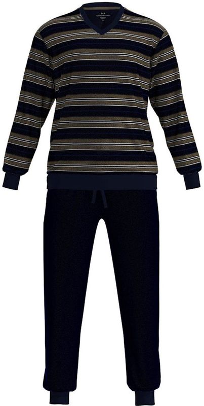 Gotzburg pyjama velours blauw gestreept