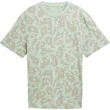 TOM TAILOR DENIM - Shirt - Lichtgrijs - Normale Pasvorm - Kwartmouw