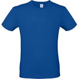 Set van 3x stuks blauw basic t-shirt met ronde hals voor heren - katoen - 145 grams - witte shirts / kleding, maat: XL (54)