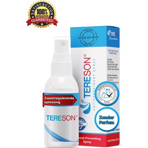 Tereson Anti-Transpirant Spray – Effectieve Oplossing tegen Overmatig Zweten – Anti Zweet - Geschikt voor Handen, Voeten en Oksels – 50 ml