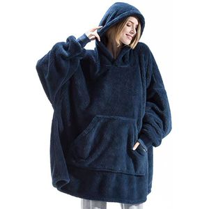 Winter Hooded Sweater Blanket - Warme dikke hoodie-jas - Superzachte pluche hooded blanket - Warme sweatshirt-deken met mouwen en zakken - Home Lounging hoodie-deken - Geschikt voor volwassenen, mannen, vrouwen en tieners