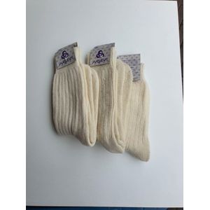 100% wollen sokken - naadloos - 3 paar - 39/42 - crème - unisex