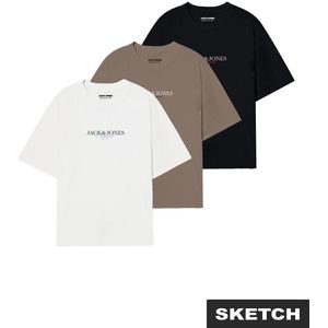 JACK&JONES - JORBILLYBURG TEE SS CN 3PK MP FST PLS - Heren - T-shirts