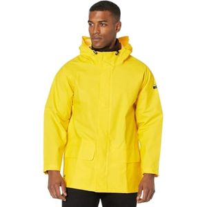 Helly Hansen Workwear Mandal Adjustable Waterproof Jackets for Men - Heavy Duty Comfortable PVC Coated Protective Raincoat, Light Yellow - 3XL