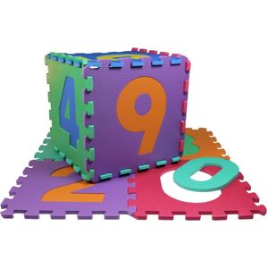 JollyToddler - Letter Foam Puzzel Set (L) - 10 Foam Tegels - Puzzelmat Cijfers - Speelkleed/Speelmat/Vloermat Voor Kinderen - Foam Speelmat 31 x 31 CM