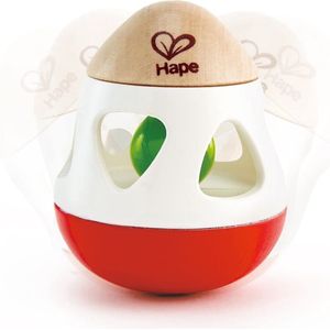 Hape Rammelaar Met Belletjes 9 Cm Rood/wit